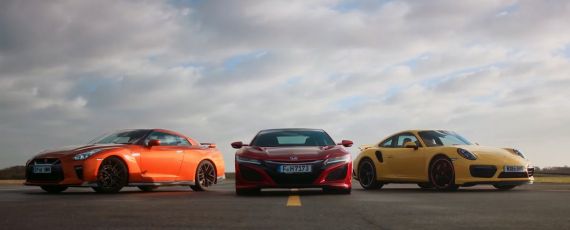 Honda NSX vs. Porsche 911 Turbo vs. Nissan GT-R