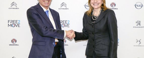 Carlos Tavares, CEO-ul Groupe PSA și Mary Barra, CEO GM (02)
